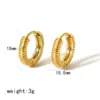 Wholesale PVD Coated Real Gold Plated 18K Gold Round 304 Stainless Steel Simple Style Waterproof Non Tarnish Earrings