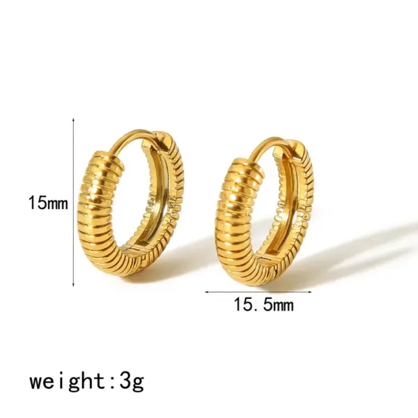Wholesale PVD Coated Real Gold Plated 18K Gold Round 304 Stainless Steel Simple Style Waterproof Non Tarnish Earrings