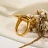 Wholesale 304 Stainless Steel 18K Gold Plated Casual Classic Style Plating Solid Color Rings