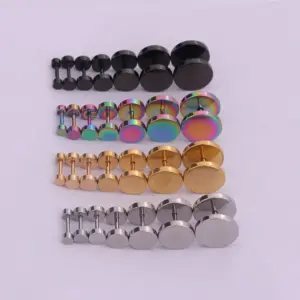 1 Piece 316L Stainless Steel Ear Cartilage Rings & Studs Round Waterproof Non Tarnish Surgical Steel