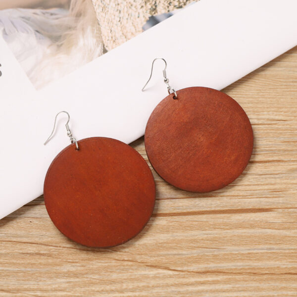 Wholesale Maillard Autumn and Winter Vintage Wooden Earrings Niche Design Exaerated Holiday Earrings Ethnic Style Earrings for Women