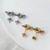 1 Pair Ig Style Simple Style Knot Plating Titanium Steel Ear Studs