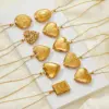 Wholesale 304 Stainless Steel Heart Shape Electroplated 18K Real Gold Plated Modern Style Classic Style Waterproof Non Tarnish Plating Pendant Necklace