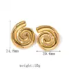 1 Pair IG Style Simple Style Solid Color Spiral 304 Stainless Steel 18K Gold Plated Stainless Steel Earrings