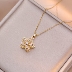 X2983 White Bauhinia Necklace