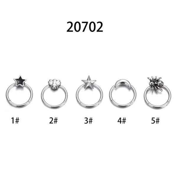 Wholesale Hip-hop Star Titanium Steel Polishing Nose Ring Nose Pin