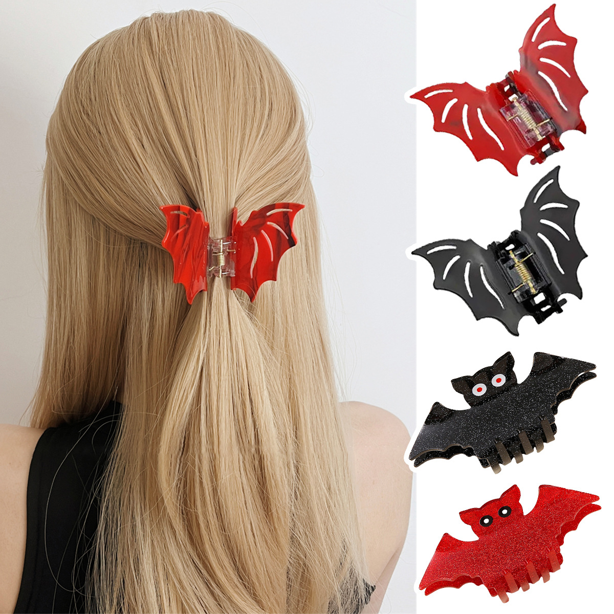 Wholesale Cross-Border Bat Clip Funny Hairpin Female Back Hairpin Party Decoration nytail Clip Hair Aessories