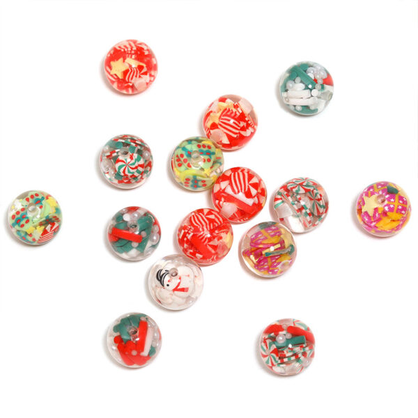 Wholesale Christmas polymer clay tiles with embedded beads