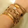 PVD Coated 18K Gold Real Gold Plated U Shape Stainless Steel INS Style Waterproof Non Tarnish 304 Stainless Steel Bracelets