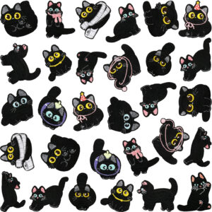 Wholesale Black Cat Series Embroidered Applique