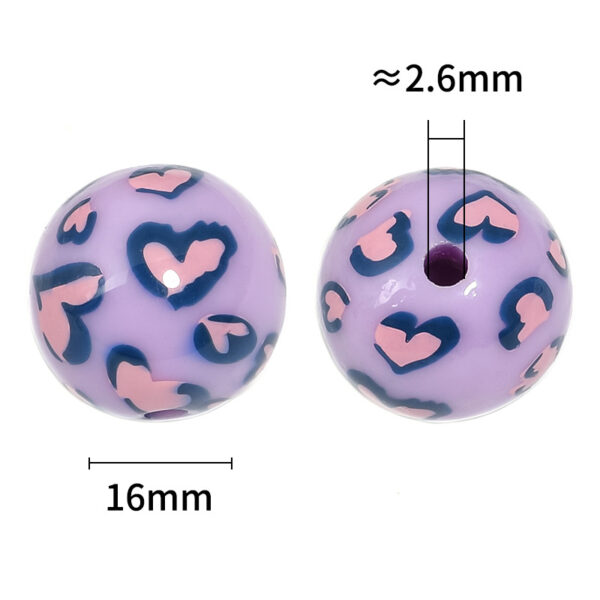 Wholesale Cross-border acrylic beads in beads love leopard print beads diy mobile phone chain beaded pen accessories loose beads