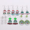Wholesale Christmas Earrings Cartoon Contrasting Color Snowman Bell Acrylic Earrings