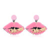 Wholesale Letter Mom Mama Mother's Day European and American Cross-Border Pink Lips Acrylic Earrings Women's Personalized Earrings