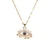Wholesale PVD Coated 18K Gold Plated Eye Stainless Steel Vintage Style Waterproof Non Tarnish 304 Stainless Steel Pendant Necklace