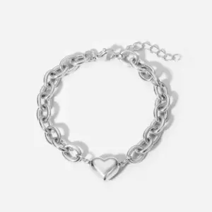 Yxc295 Thick Straps Heart Bracelet / Steel Color