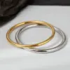 Wholesale Simple Style Classic Style Solid Color Titanium Steel Polishing Bangle