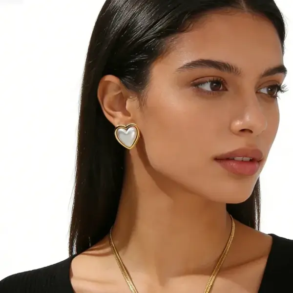 Wholesale Water Plated Imitation Gold Wind Heart/Butterfly/Flower/Geometric Earrings 304 Stainless Steel Three-Dimensional Stars