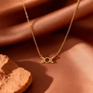 X01329-Moon Totem-Necklace- Gold