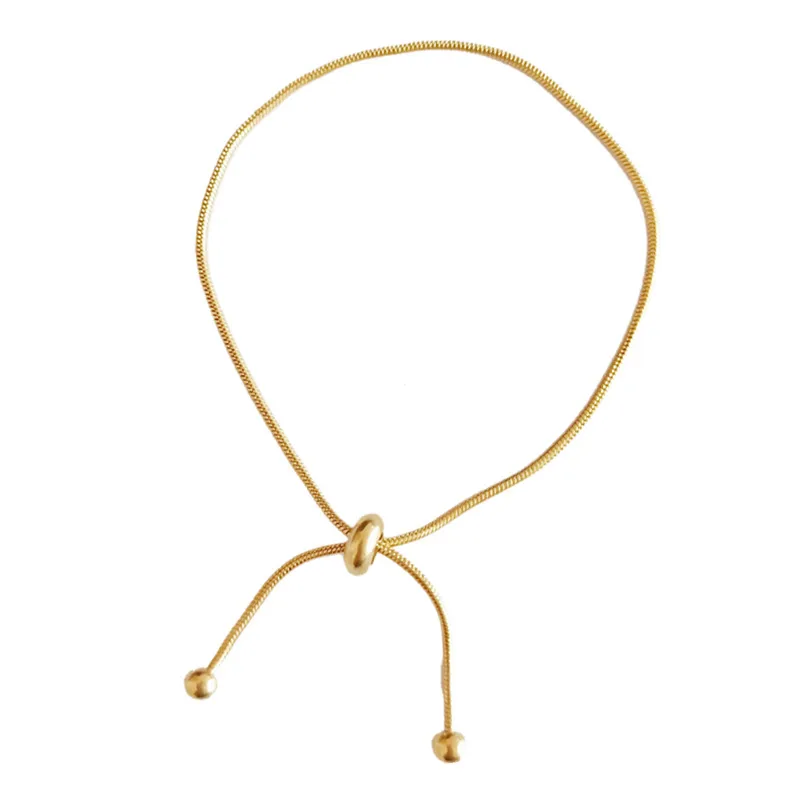 Wholesale PVD Coated Real Gold Plated 18K Gold Solid Color 304 Stainless Steel Simple Style Waterproof Non Tarnish Bracelets Necklace