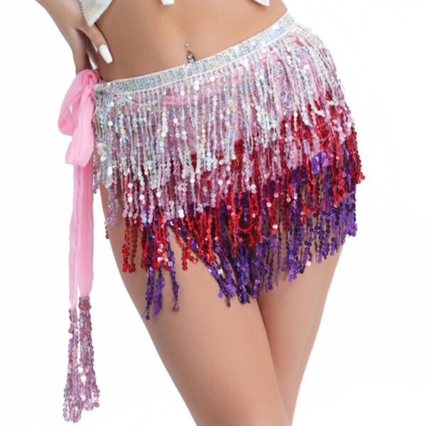 Wholesale Halloween Belly Dance Performance Costume ds Sequins Tassel Hips Beads Waist Chain Indian Dance Performance Waist Towel