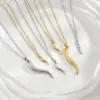 Wholesale PVD Coated 18K Gold Plated Solid Color Stainless Steel Simple Style Waterproof Non Tarnish 304 Stainless Steel Necklace