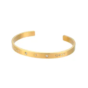 Four Small round Zirconium Sun Open-Ended Bracelet