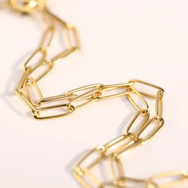 Simple Basic Chain Stainless Steel 18k Stacking With Plain Chain Paper Clip Chain