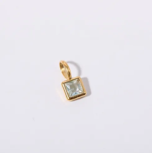 Wholesale 304 Stainless Steel Geometric PVD Coated Zircon 18K Real Gold Plated Simple Style Classic Style Waterproof Non Tarnish Plating Inlay
