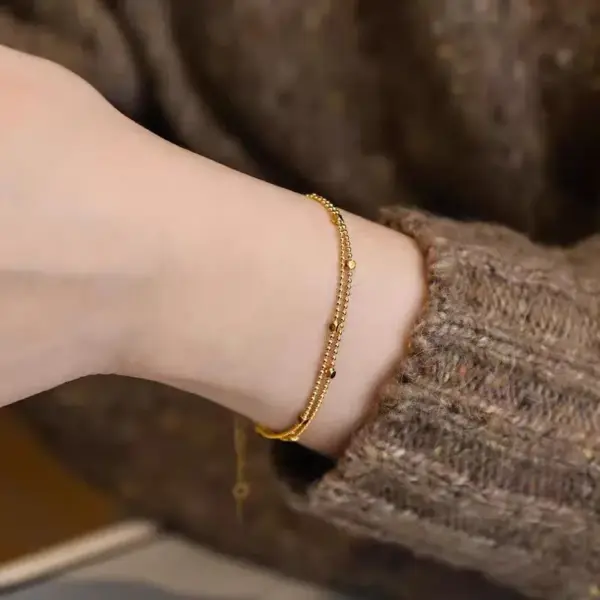 New Fashionable 304 Stainless Steel Bracelet For Women Non-Fading Personality Stainless Steel Jewelry Geometric Pattern Luxury Style