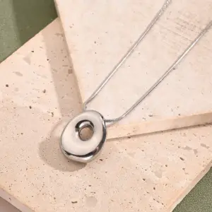 O Necklace (Steel Color) / Length: 450mm / 1 Strand/Package