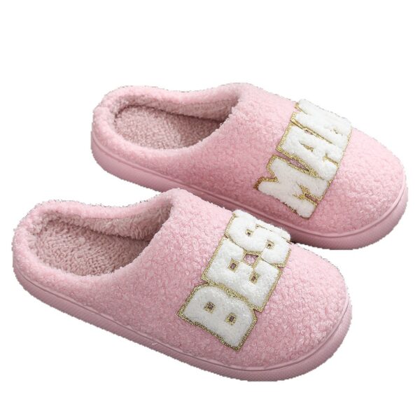 Wholesale 25 New European and American Cross-Border Mama Cotton Slippers Glitter Embroidered Warm Home Wool Slippers Christmas Mother's Day Gift