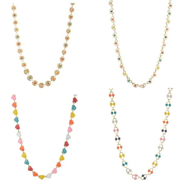 201 Stainless Steel Geometric PVD Coated Stone-Free 18K Real Gold Plated Fashion Waterproof Non Tarnish Plating Necklace