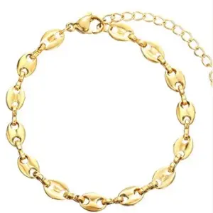 Sl012 Coffee Bean Gold-Bracelets