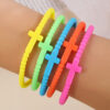 Wholesale Amazon hot selling bracelet simple European and American macaron cross bracelet children's hand adult silicone bracelet