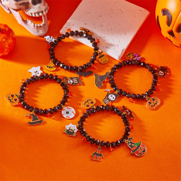 oly-52f4bc3ffc13adc3a748a3b6e82a76be Wholesale Pumpkin Ghost Beaded Bracelet