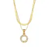 Wholesale Jewelry Fashion Letter 304 Stainless Steel Zircon 18K Gold Plated Plating Necklace