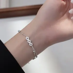 Copper Coin Bracelet / Copper (White Gold Color)