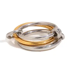 Double-Layer Circle Metal Ring-Double Color 1-7