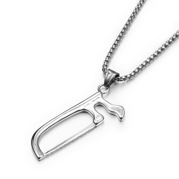 Wholesale Bar hip-hop fashion saw necklace men's and women's titanium steel jewelry