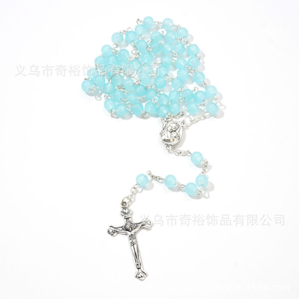 Wholesale 6mm glass bead cross rosary prayer chain