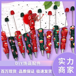 Wholesale TK Cross-border Heavy Industry Beaded Pen New Christmas Beaded Pen Creative Fashion Clay Full Rhinestone Beaded Pen