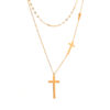 oly-530ab8e0f245570f62feb3e6f45359d6 Wholesale stainless steel necklace does not fade cross pendant double layer chain creative drop oil titanium steel jewelry