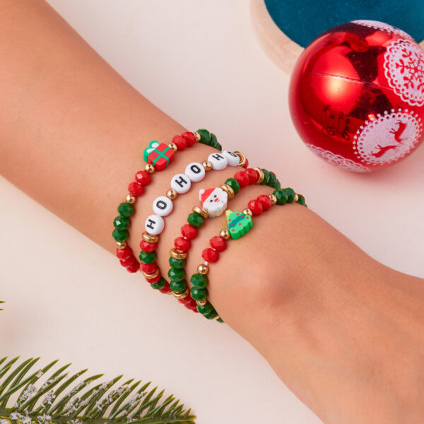 Wholesale Christmas Bracelet 4-piece Set Christmas Letter Beaded Bracelet