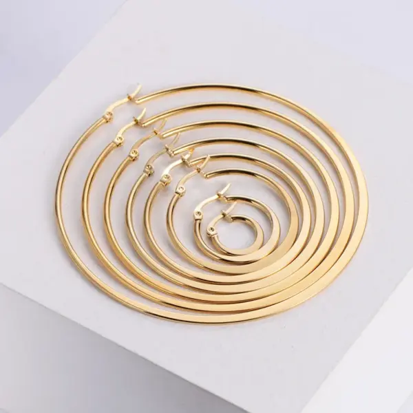 Imitation Gold 304 Stainless Steel Electroplating Solid Color Plating Earrings