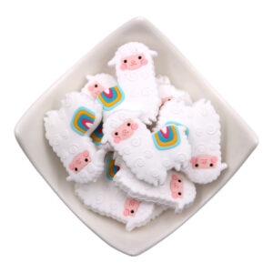 Alpaca [silicone beads] small white