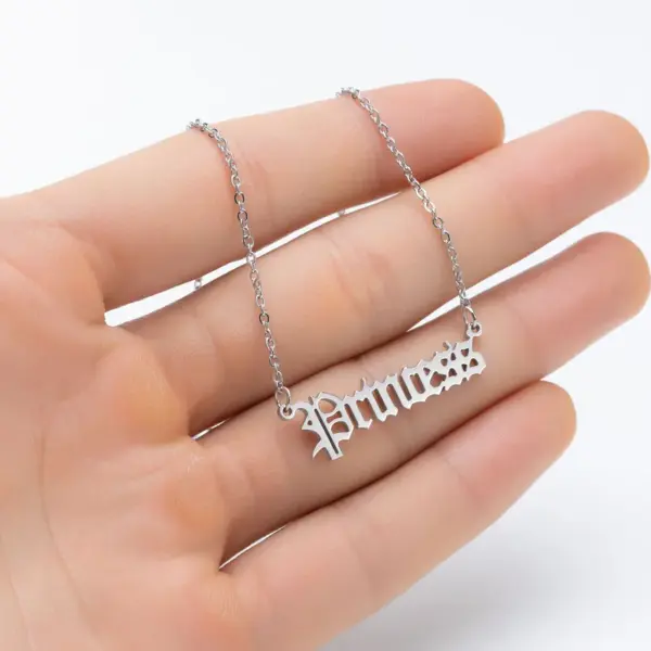 Wholesale 201 Stainless Steel 18K Gold Plated Fashion Korean Style Plating Letter Pendant Necklace