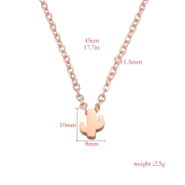 Wholesale Fashion Cactus Stainless Steel Plating Pendant Necklace