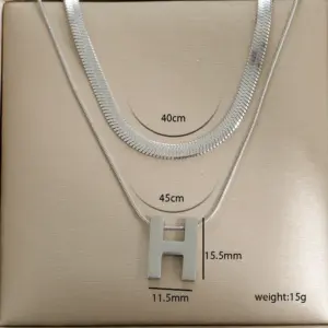 Double-Layer Letter H / Steel Color