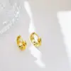 Wholesale PVD Coated 18K Gold Platinum Real Gold Plated Solid Color 304 Stainless Steel Simple Style Waterproof Non Tarnish Hoop Earrings