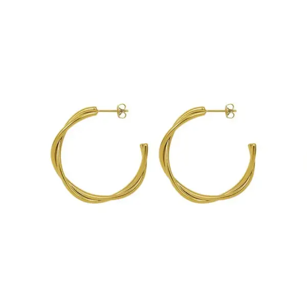 PVD Coated Real Gold Plated 18K Gold Geometric 304 Stainless Steel Simple Style Waterproof Non Tarnish Earrings